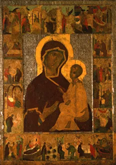 The Virgin of Tikhvin with Border Scenes, c1500 The Virgin of Tikhvin with Border Scenes, c1500