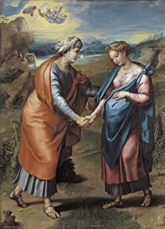 The Visitation, 1517. Artist: Raphael (1483-1520) The Visitation, 1517. Artist: Raphael (1483-1520)