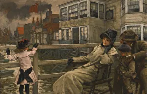 Oil On Wood Fine Art Images Prints: Waiting for the ferry