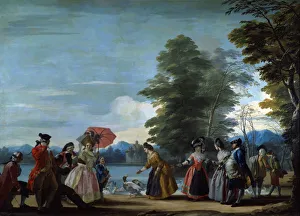 A walk along the large pond of El Retiro, 1780 A walk along the large pond of El Retiro, 1780