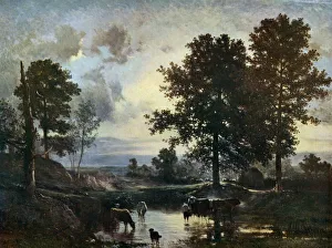 Watering Cattle, early 1850s, (1912).Artist: Constant Troyon Watering Cattle, early 1850s, (1912).Artist: Constant Troyon