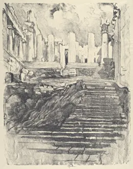 The Way up to the Acropolis, 1913. Creator: Joseph Pennell The Way up to the Acropolis, 1913. Creator: Joseph Pennell