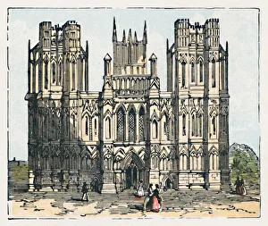 Somerset England Landmarks Prints: Wells, c1910
