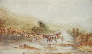 Early 19th Century Welsh Drovers Colour Print
