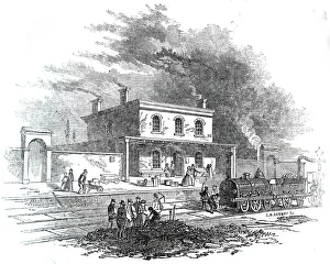 Victorian Era Train Station Prints: Wendon Station, 1845. Creator: Unknown