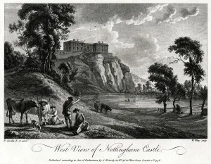 West view of Nottingham Castle, Nottinghamshire, 1776. Artist: William Watts West view of Nottingham Castle, Nottinghamshire, 1776. Artist: William Watts