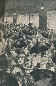 Wet Evening, Oxford Street, 1919. Artist: CRW Nevinson Wet Evening, Oxford Street, 1919. Artist: CRW Nevinson