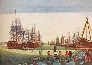 Whaling Ships at Kingston On Hull, c1780. Artist: BF Liezel Whaling Ships at Kingston On Hull, c1780. Artist: BF Liezel
