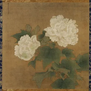 Tokyo National Museum Collection Prints: White hibiscuses (Set of two hanging scrolls), 1197. Creator: Li Di (active 12th century)