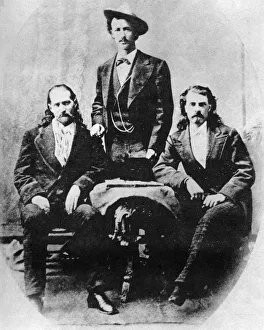 Wild Bill Hickok, Texas Jack Omohundro and Buffalo Bill Cody, c1870s (1954) Wild Bill Hickok, Texas Jack Omohundro and Buffalo Bill Cody, c1870s (1954)