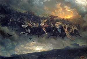 The wild Hunt of Odin, 1872. Creator: Arbo, Peter Nicolai (1831-1892) The wild Hunt of Odin, 1872. Creator: Arbo, Peter Nicolai (1831-1892)