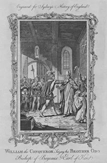 Monochrome Illustration Prints: William the Conqueror seizing his Brother Odo, Bishop of Bayeaux & Earl of Kent, 1773