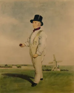 Prints of William Lillywhite, c1850. Portrait of English cricketer William Lillywhite (1792-1854) who did not play his first game at Lords until 1827 when he was 35 Cricket Prints: William Lillywhite, c1850 Print - English Cricketer