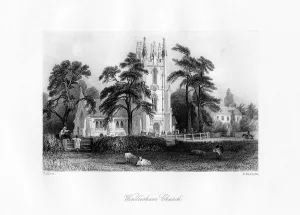 Windlesham Church, Surrey, 19th century.Artist: E Radclyffe Windlesham Church, Surrey, 19th century.Artist: E Radclyffe