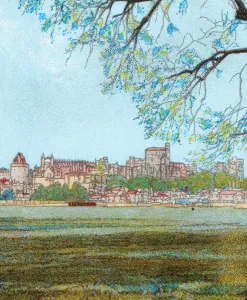 Berkshire Landmarks Prints: Windsor Castle from the Thames, c1902
