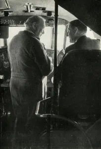 Winston Churchill talking to Captain Shakespeare of the flying boat Berwick, c1939-c1944 (1946) Winston Churchill talking to Captain Shakespeare of the flying boat Berwick, c1939-c1944 (1946)