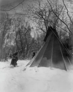 Black And White Winter Images Prints: When winter comes, c1908. Creator: Edward Sheriff Curtis