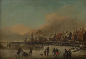 Icy River Landscape Prints: Winter Scene. Creator: Unknown