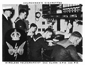 Monochrome Naval Images Prints: Wireless Telegraphist, (2nd Class), C. P. O and P. O, 1937. Artist: WA & AC Churchman