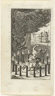 Good V Evil Allegory Prints: Witch and demons, 1638