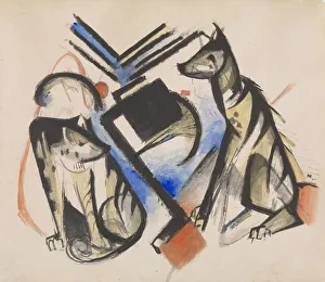 Two Wolves Print, 1913