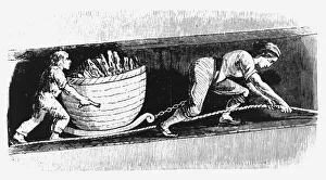 Woman and boy drawing a corve containing 3-4 cwt of coal, Bolton, Lancashire, 1848 Woman and boy drawing a corve containing 3-4 cwt of coal, Bolton, Lancashire, 1848