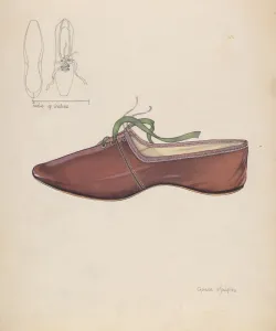 Woman's Slipper, c. 1937. Creator: Grace Halpin Woman's Slipper, c. 1937. Creator: Grace Halpin