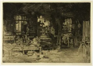 Scottish Heritage Artwork Prints: The Workshop, 1905. Creator: David Young Cameron