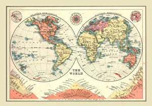 The World in Hemispheres Print, 1902