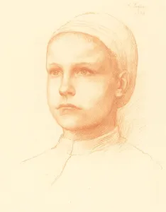 Young Peasant (Jeune paysanne), 1904. Creator: Alphonse Legros Young Peasant (Jeune paysanne), 1904. Creator: Alphonse Legros