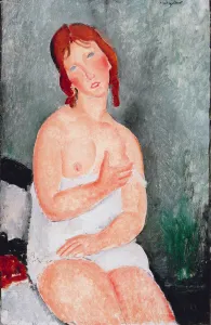 Young Woman in a Shirt, 1818. Artist: Modigliani, Amedeo (1884-1920) Young Woman in a Shirt, 1818. Artist: Modigliani, Amedeo (1884-1920)