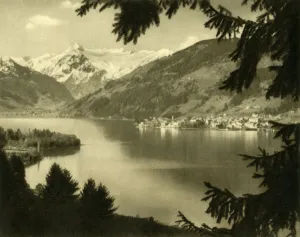 Black And White Austria Images Prints: Zell am See, Austria, c1935. Creator: Unknown