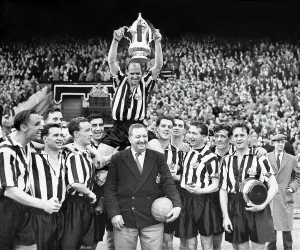 1955 FA Cup Final Print: Newcastle United Team with Trophy