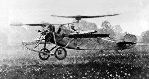 Henry Berliner in his experimental helicopter Henry Berliner in his experimental helicopter