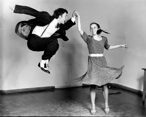 Lindy Hop Print: Jiving Dancers in Swing Dance