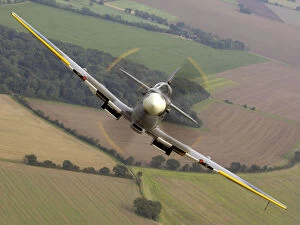 Images Dated 24th September 2006: Air to air image of a Spitfire, taken over RAF Coningsby