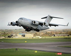 Royal Air Force Collection: C17 Transport Aircraft Taking Off from RAF Brize Norton