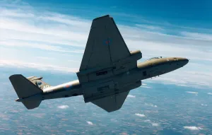 A Canberra aircraft flying high A Canberra aircraft flying high