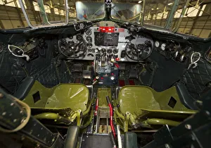 Cockpit shot of the BBMFs Douglas Dakota ZA947 in the hanger at RAF Coningsby Cockpit shot of the BBMFs Douglas Dakota ZA947 in the hanger at RAF Coningsby