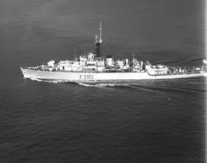 Print of Crown Copyright HMS Loch Fada, a 1944-built Loch class frigate