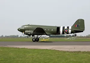 Dakota ZA947 returns to the runway at RAF Coningsby following her display as part of the BBMF Dakota ZA947 returns to the runway at RAF Coningsby following her display as part of the BBMF