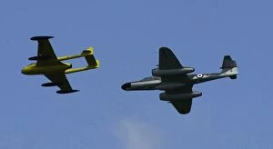 Images Dated 17th March 2006: A de Havilland DH112 Venom and a Gloster Meteor, taking part in the 60th Anniversary