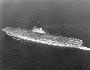 Royal Navy Aircraft Carrier Prints: HMS Albion with flight deck fully ranged