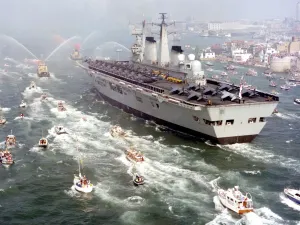 HMS Invincible Returns from the Falklands in 1982 HMS Invincible Returns from the Falklands in 1982