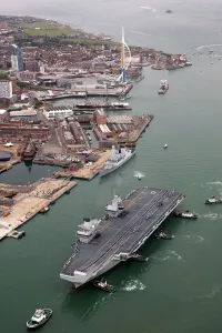 HMS Queen Elizabeth sails into her home port of Portsmouth for the first time HMS Queen Elizabeth sails into her home port of Portsmouth for the first time