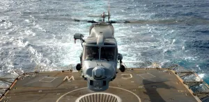 A Lynx MK8 Helicopter Lands Onboard HMS Cornwall A Lynx MK8 Helicopter Lands Onboard HMS Cornwall