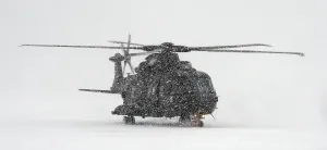 Merlin Mk3 Helicopter in Heavy Snow in Norway Merlin Mk3 Helicopter in Heavy Snow in Norway