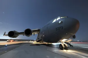 RAF C-17 Globemaster at Camp Bastion, Afghanistan RAF C-17 Globemaster at Camp Bastion, Afghanistan