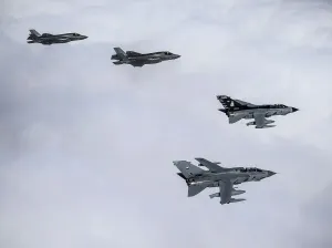 Images Dated 2016 July: RAF Leeming Photo Print: Tornado GR4s and F-35Bs in Formation