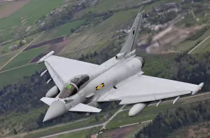 Images Dated 2014 May: Print of a Royal Air Force Typhoon FGR4 in flight over Lithuania
